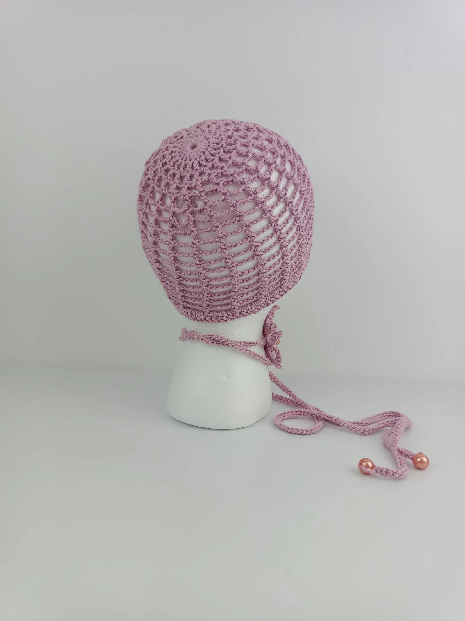 Boné cor rosa com colar de crochê – photo 4